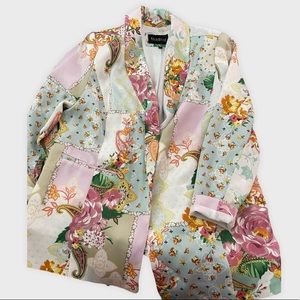 Satin floral blazer